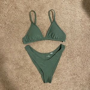 Aerie Olive Fun Jacquard Bikini